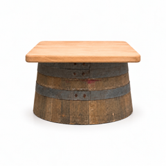 Round Wine Barrel Table with Handmade Barrel Stools
