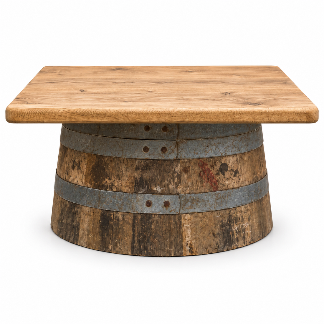 
                      
                        Round Wine Barrel Table with Handmade Barrel Stools
                      
                    