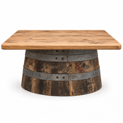 Round Wine Barrel Table with Handmade Barrel Stools