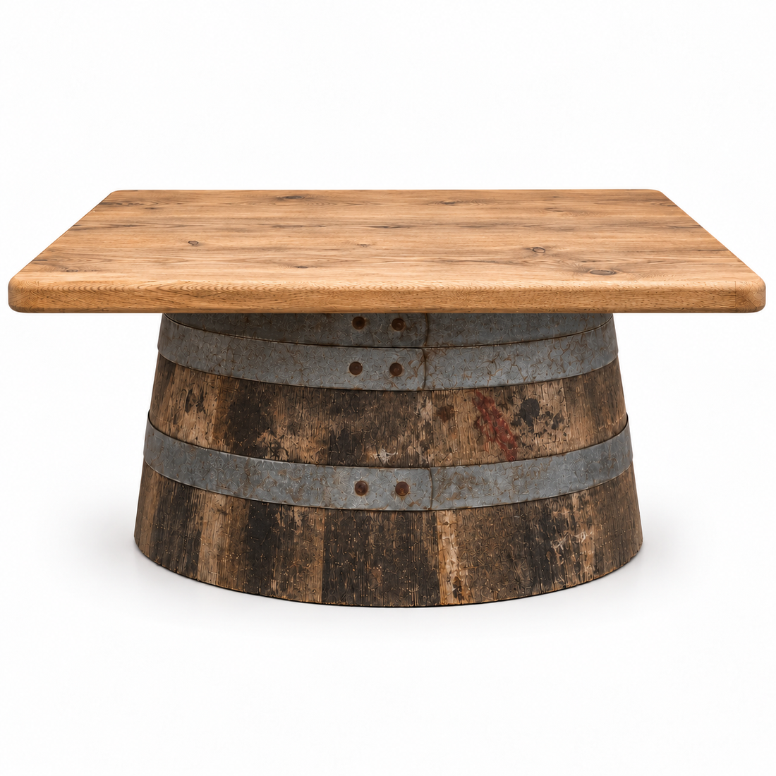 
                      
                        Round Wine Barrel Table with Handmade Barrel Stools
                      
                    