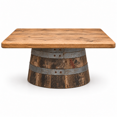 Round Wine Barrel Table with Handmade Barrel Stools