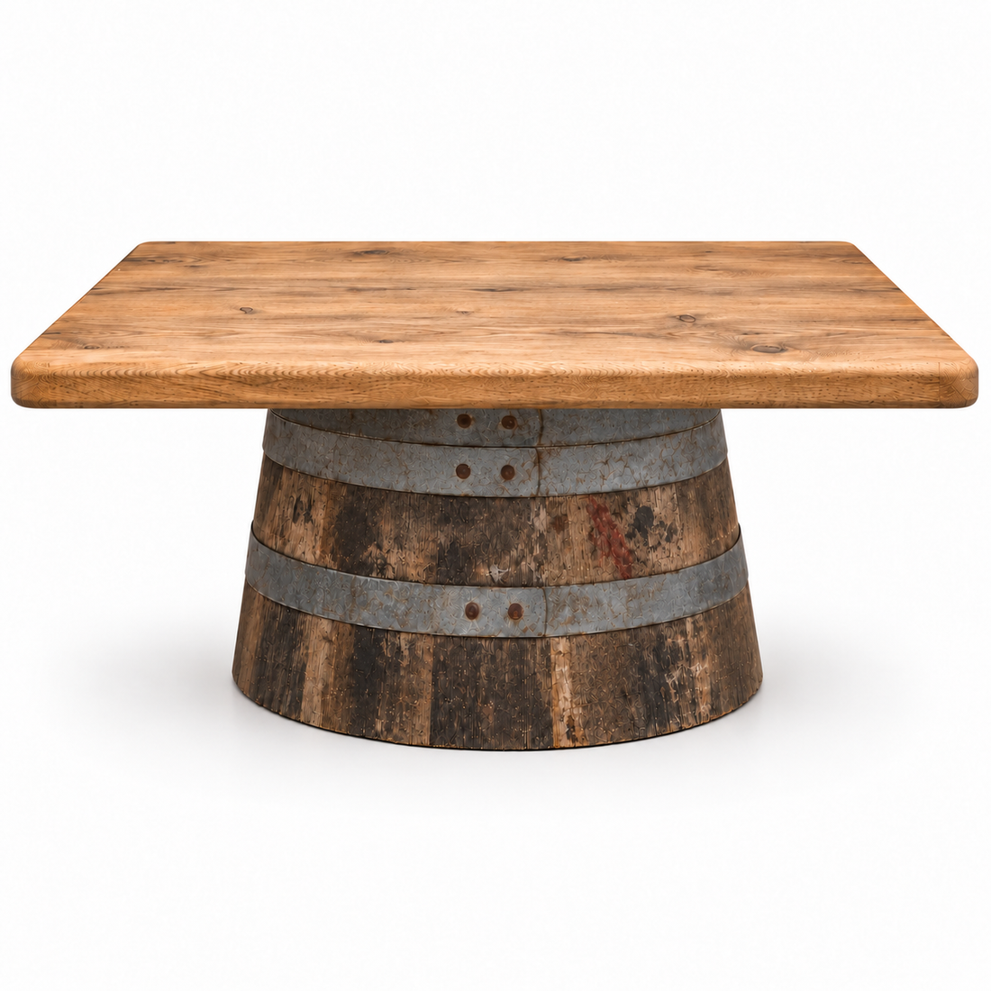 
                      
                        Round Wine Barrel Table with Handmade Barrel Stools
                      
                    