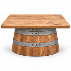 Round Wine Barrel Table with Handmade Barrel Stools