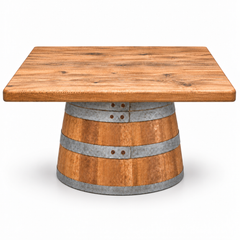 Round Wine Barrel Table with Handmade Barrel Stools