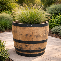 Genuine French Oak Wine Barrel Planters