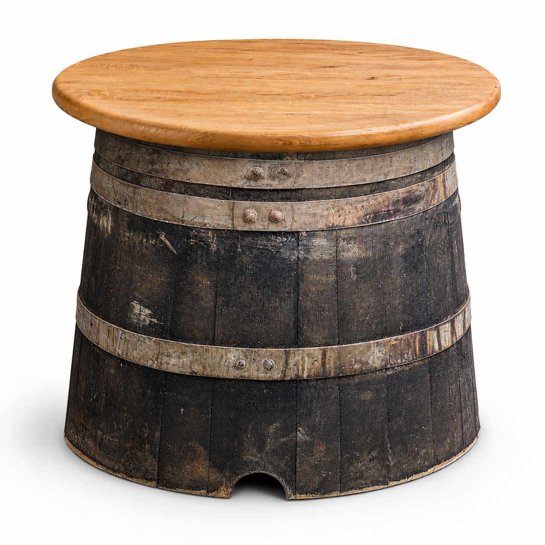 
                      
                        Round Wine Barrel Table with Handmade Barrel Stools
                      
                    