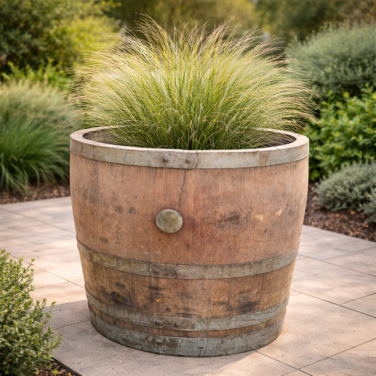 Genuine French Oak Wine Barrel Planters