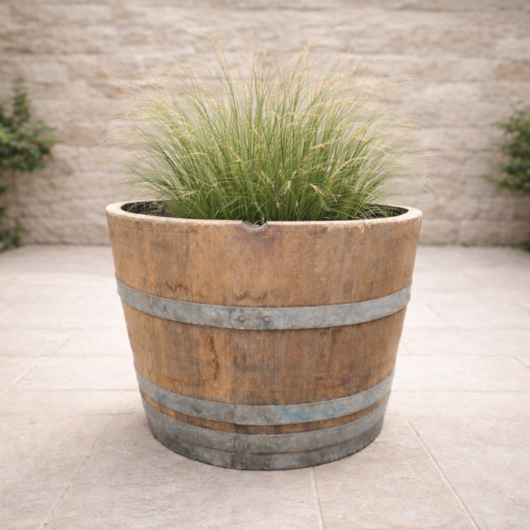 Genuine French Oak Wine Barrel Planters