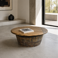 Handmade Oak Whisky Barrel Table & Stools