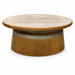 Round Wine Barrel Table with Handmade Barrel Stools