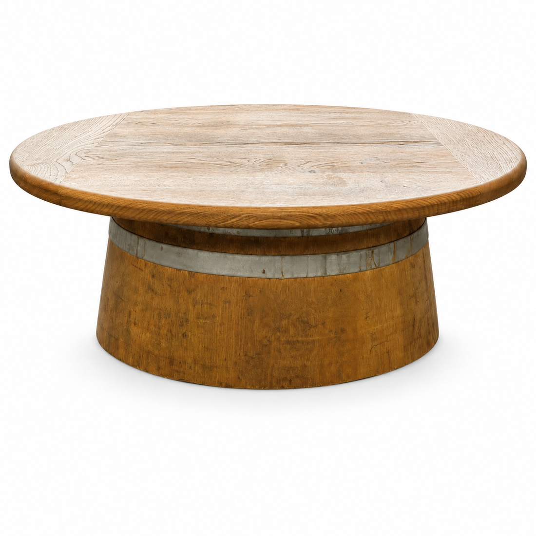 
                      
                        Round Wine Barrel Table with Handmade Barrel Stools
                      
                    