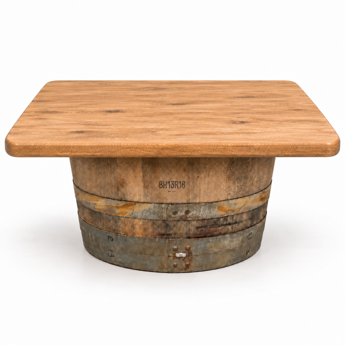 
                      
                        Round Wine Barrel Table with Handmade Barrel Stools
                      
                    