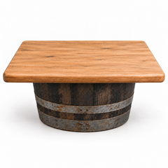 Round Wine Barrel Table with Handmade Barrel Stools
