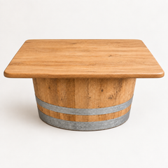 Round Wine Barrel Table with Handmade Barrel Stools