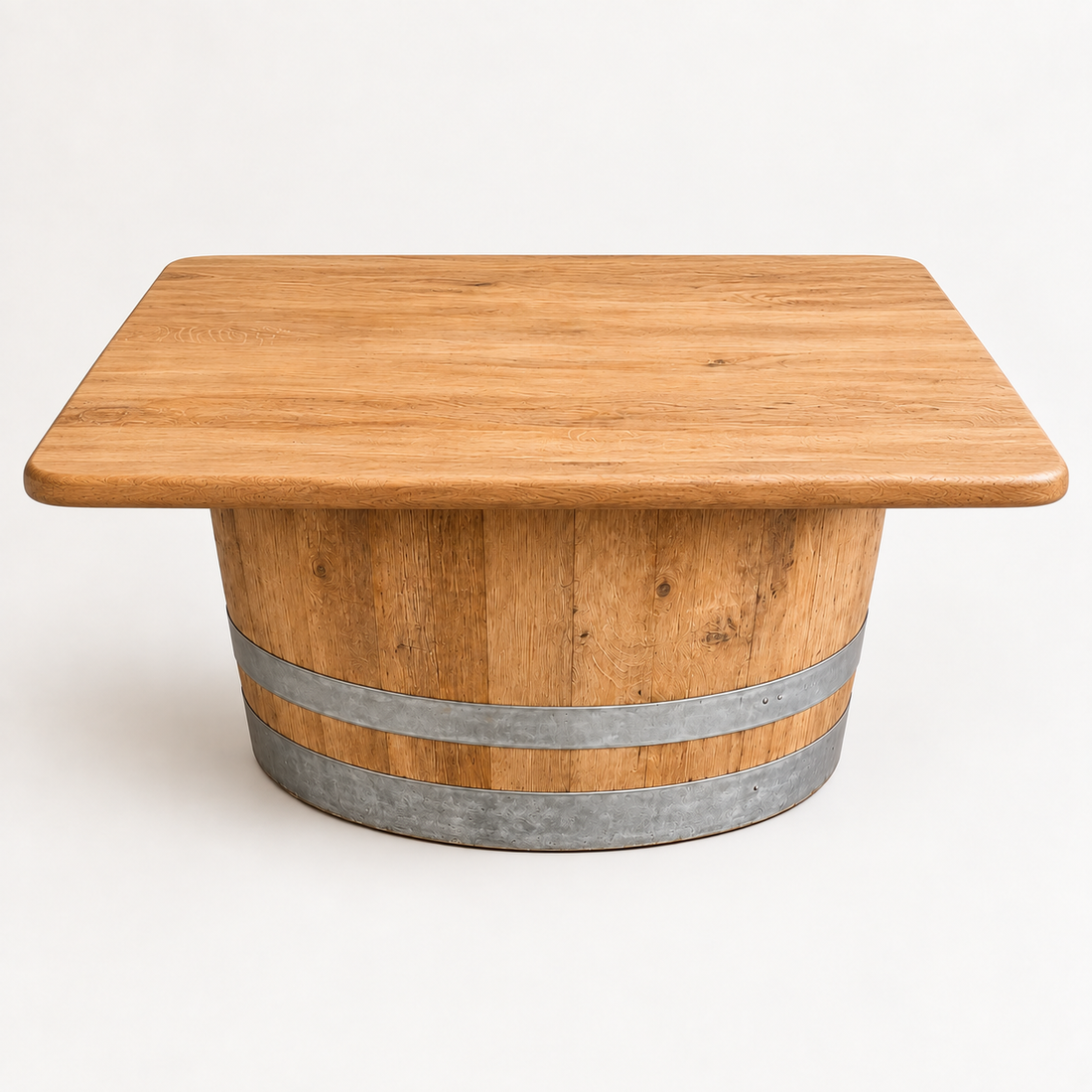 
                      
                        Round Wine Barrel Table with Handmade Barrel Stools
                      
                    
