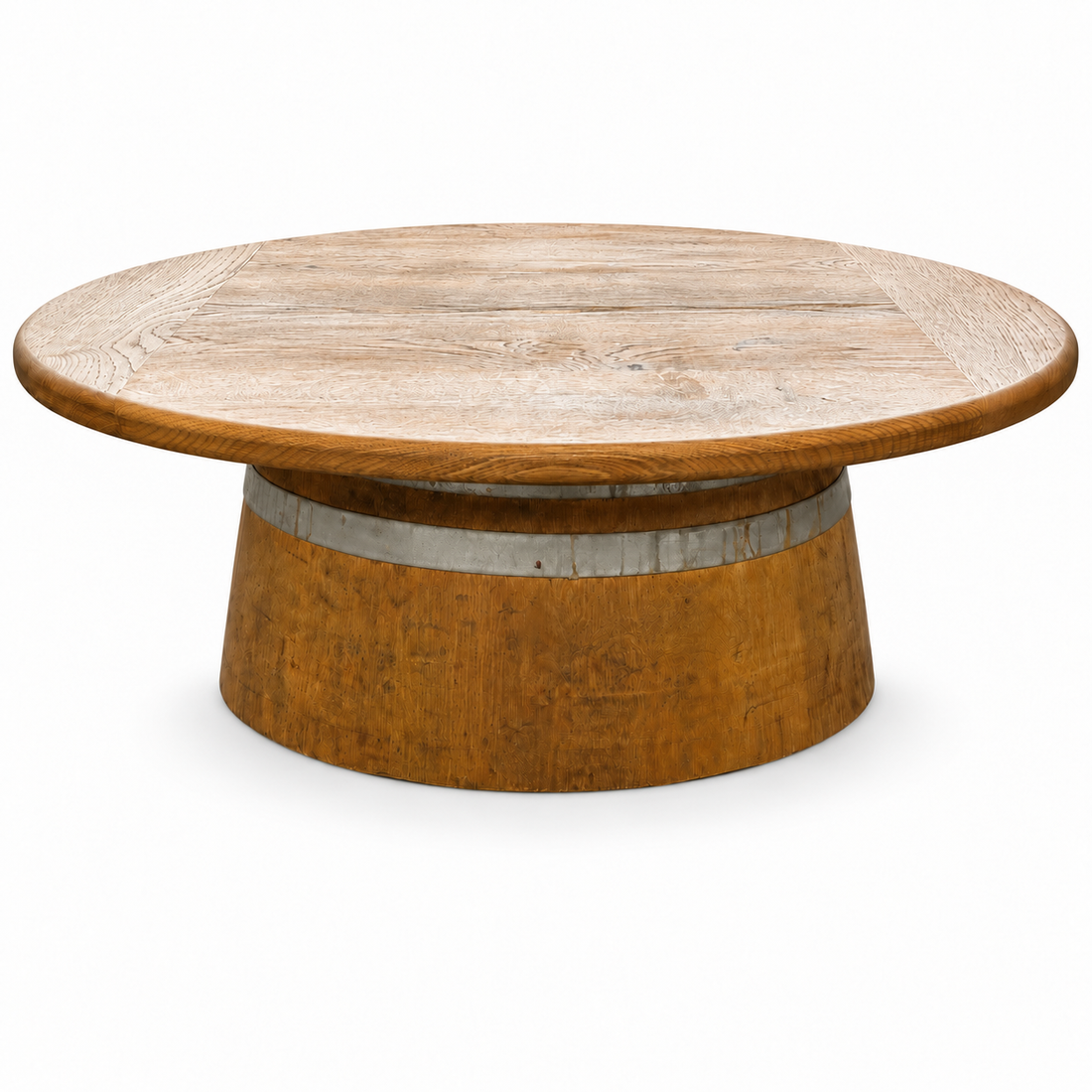 
                      
                        Round Wine Barrel Table with Handmade Barrel Stools
                      
                    