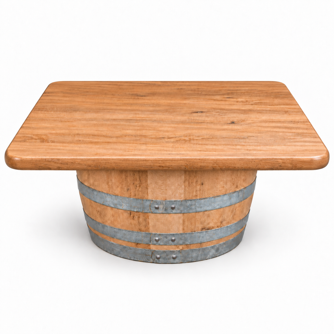 
                      
                        Round Wine Barrel Table with Handmade Barrel Stools
                      
                    