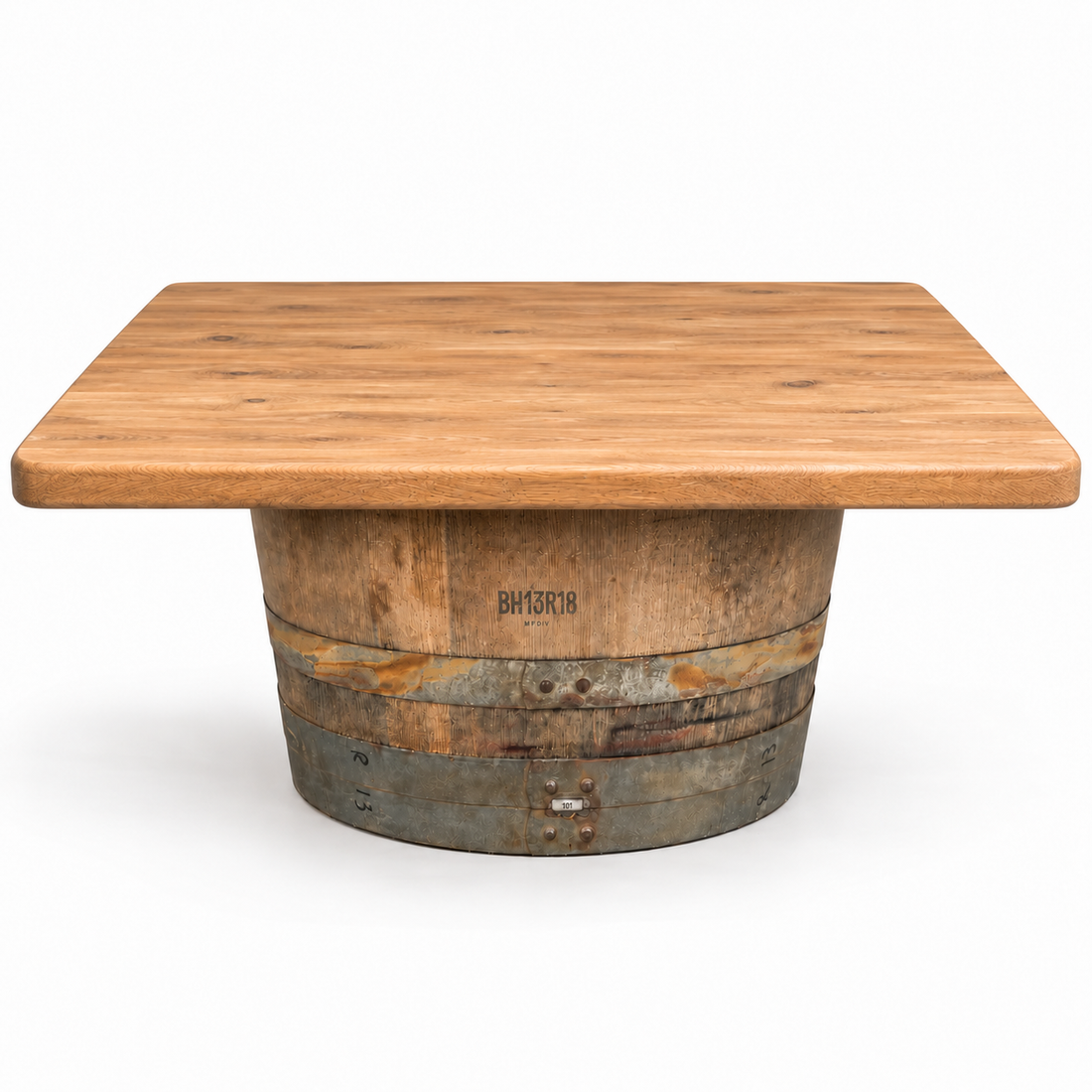 
                      
                        Round Wine Barrel Table with Handmade Barrel Stools
                      
                    