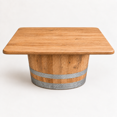 Round Wine Barrel Table with Handmade Barrel Stools