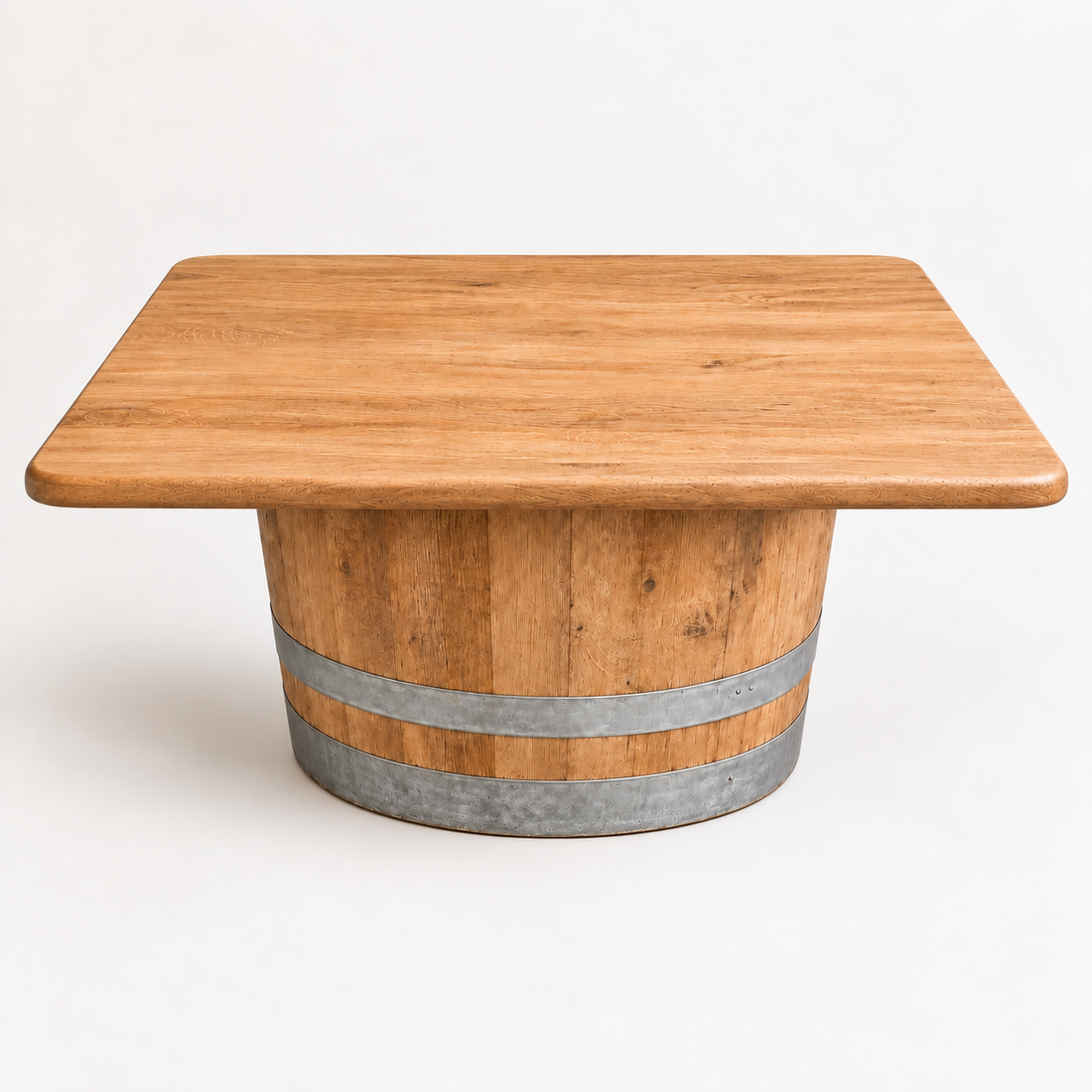 
                      
                        Round Wine Barrel Table with Handmade Barrel Stools
                      
                    