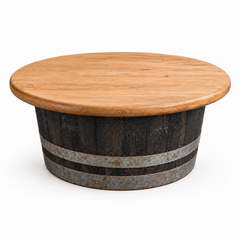 Round Wine Barrel Table with Handmade Barrel Stools