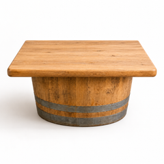Round Wine Barrel Table with Handmade Barrel Stools
