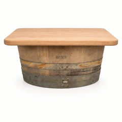 Round Wine Barrel Table with Handmade Barrel Stools