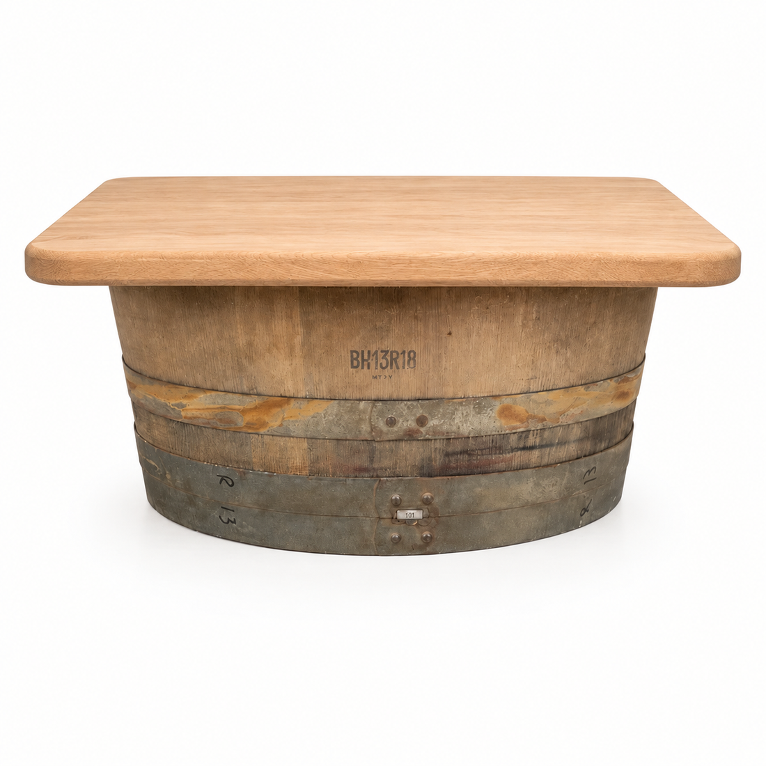 
                      
                        Round Wine Barrel Table with Handmade Barrel Stools
                      
                    