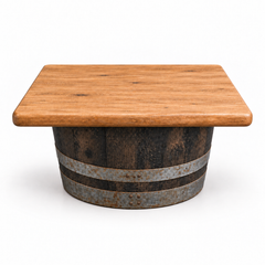 Round Wine Barrel Table with Handmade Barrel Stools
