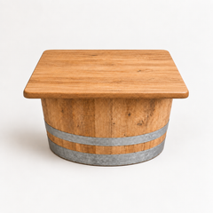 Round Wine Barrel Table with Handmade Barrel Stools