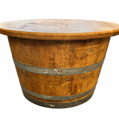 Round Wine Barrel Table with Handmade Barrel Stools