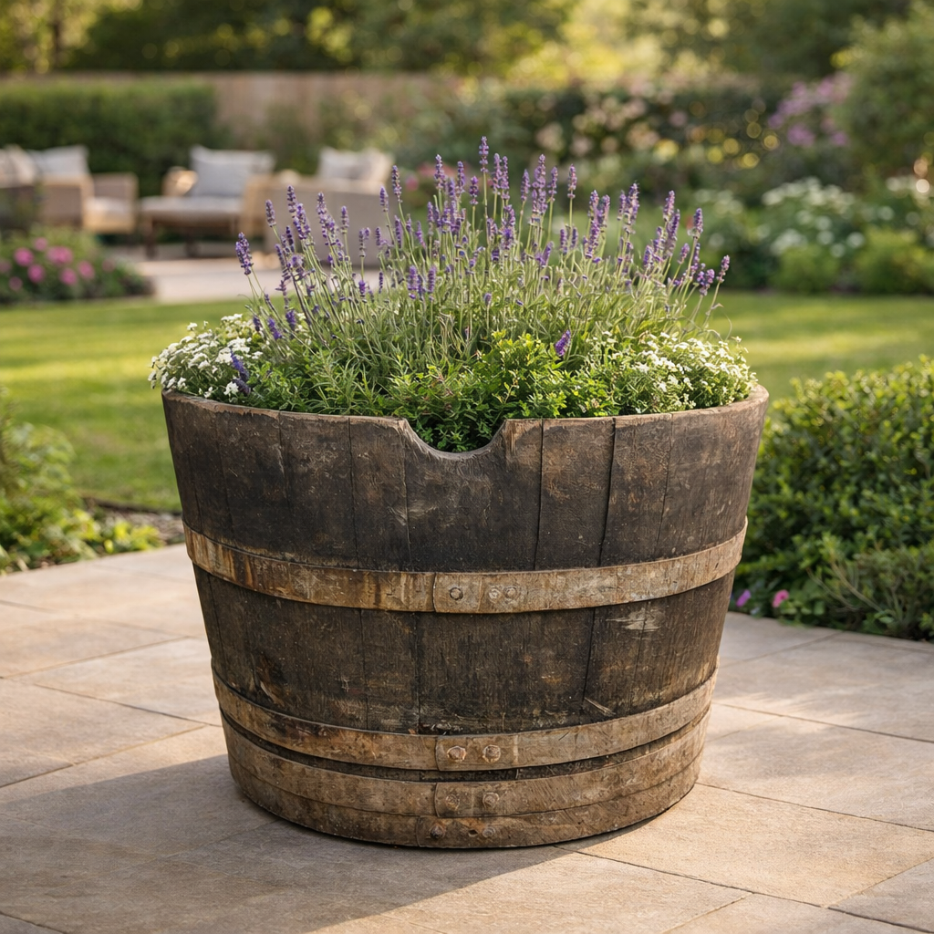 
                      
                        Genuine French Oak Wine Barrel Planters
                      
                    