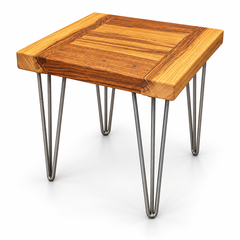 Modern Industrial Solid Oak Side Table