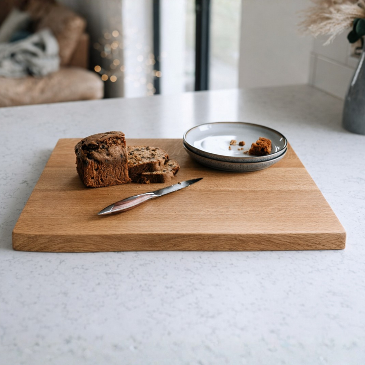Solid Oak Chopping Board – James Martin Style Butchers Block (Custom Size, Square or Live Waney Edge)