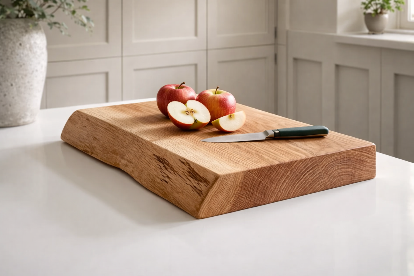 Solid Oak Chopping Board – James Martin Style Butchers Block (Custom Size, Square or Live Waney Edge)