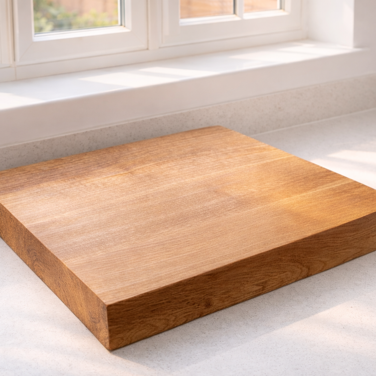 Solid Oak Chopping Board – James Martin Style Butchers Block (Custom Size, Square or Live Waney Edge)