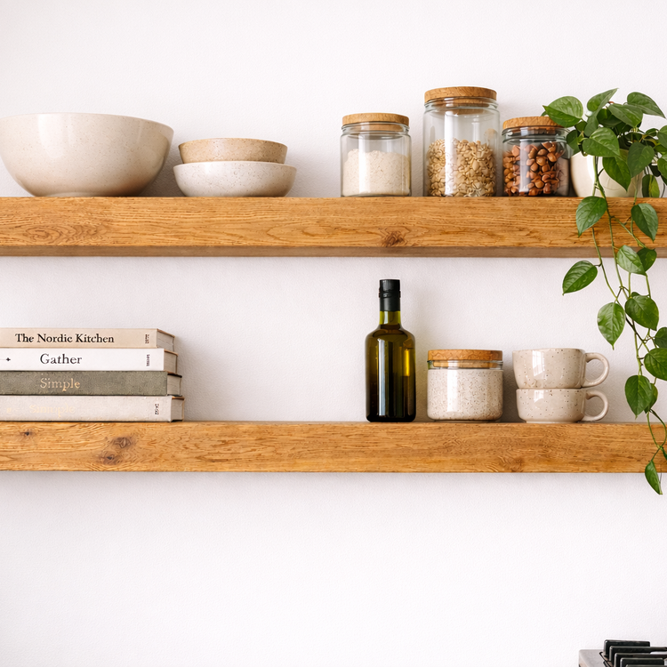 Solid Oak Shelves - Made to Measure