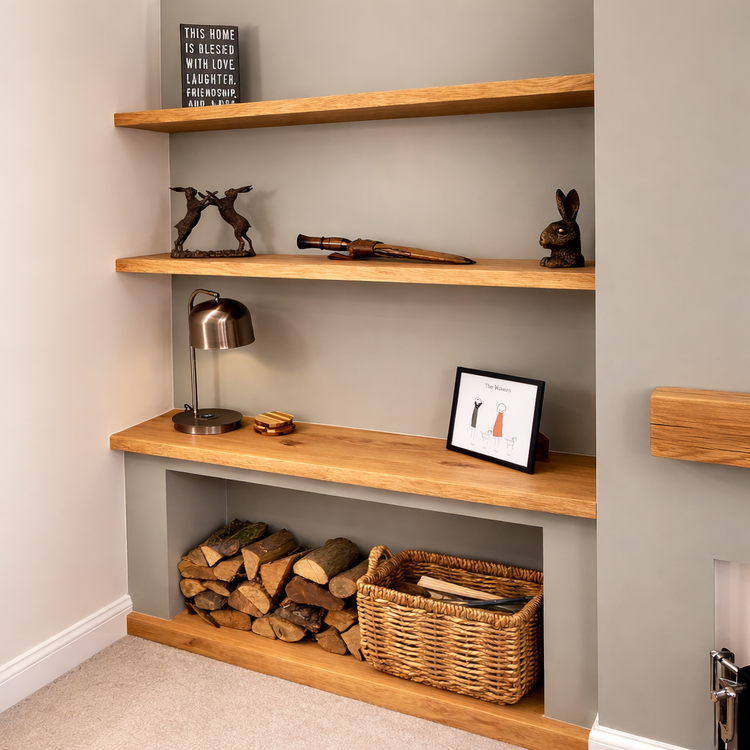 Solid Oak Shelves – Made to Measure Floating or Bracket Shelves