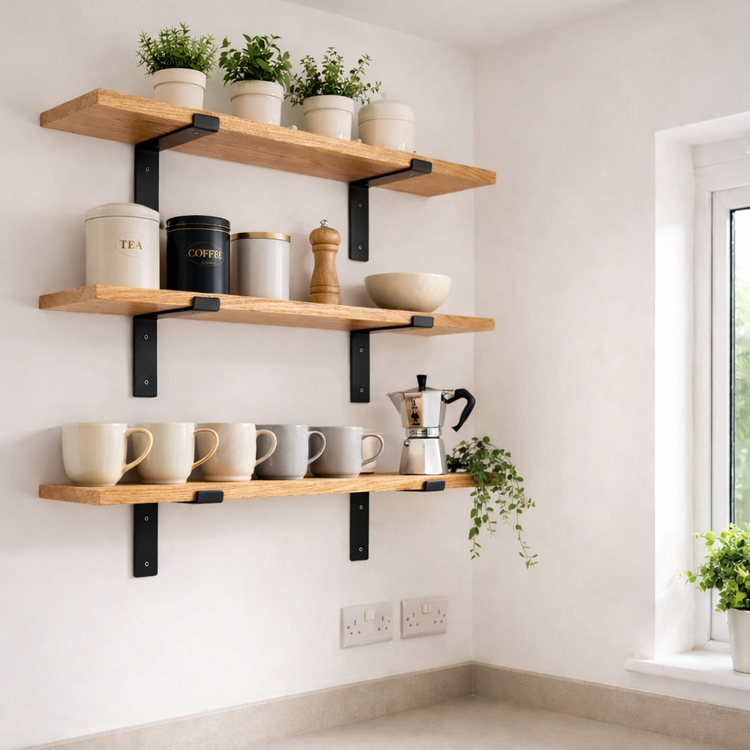 Solid Oak Shelves – Made to Measure Floating or Bracket Shelves