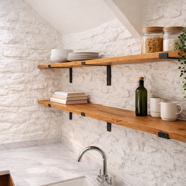Solid Oak Shelves – Made to Measure Floating or Bracket Shelves