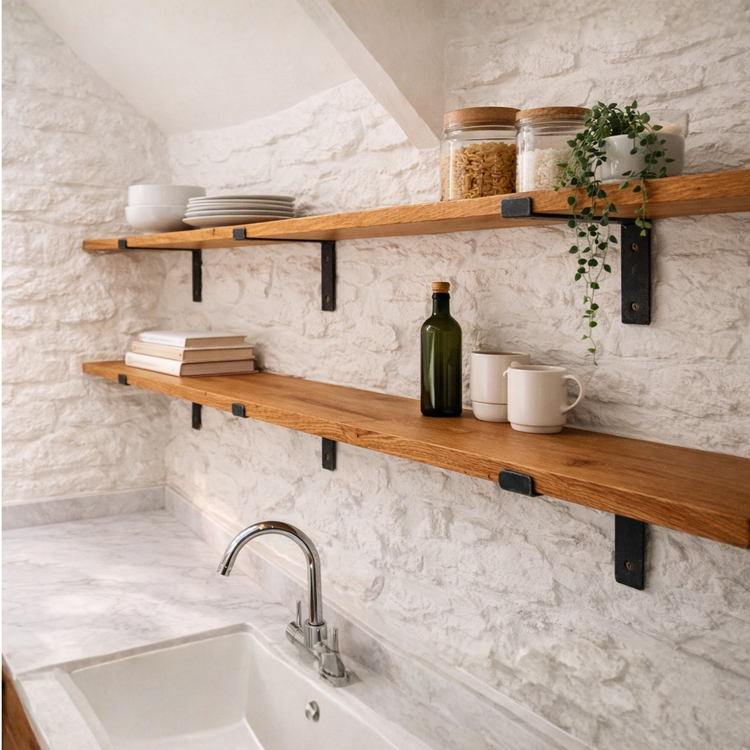 Solid Oak Shelves – Made to Measure Floating or Bracket Shelves