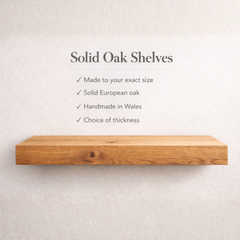 Solid Oak Shelves – Made to Measure Floating or Bracket Shelves
