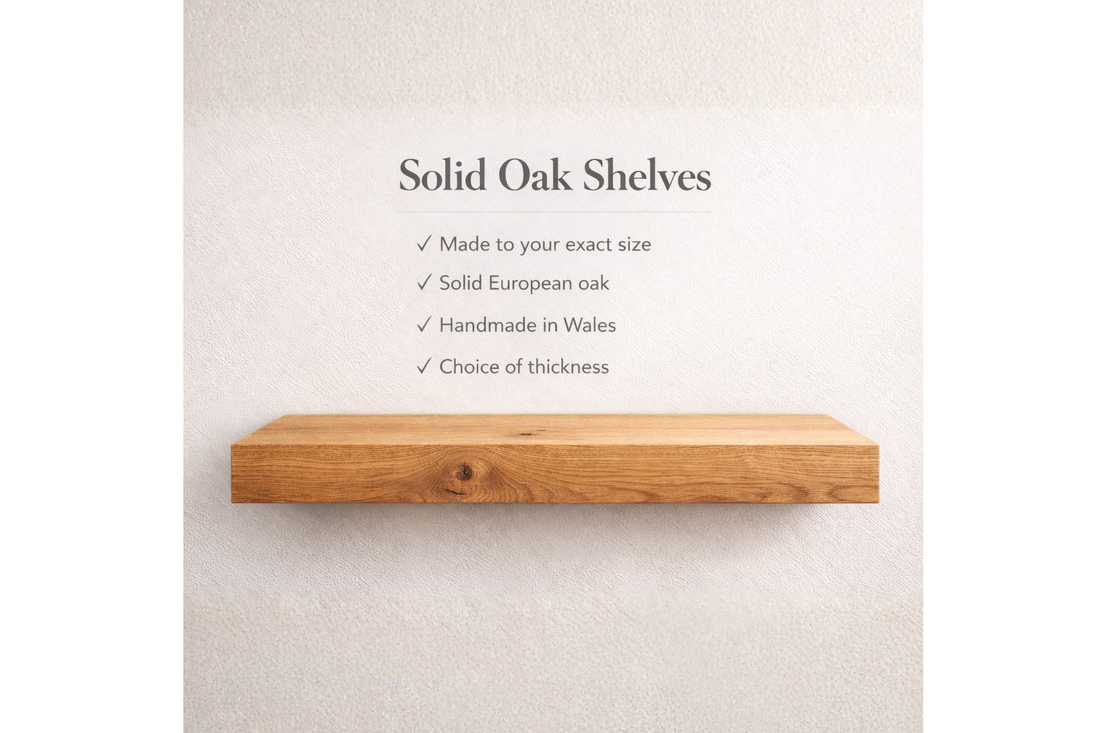 
                      
                        Solid Oak Shelves – Made to Measure Floating or Bracket Shelves
                      
                    