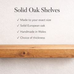 Solid Oak Shelves - Made to Measure