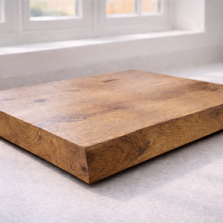 Solid Oak Chopping Board – James Martin Style Butchers Block (Custom Size, Square or Live Waney Edge)