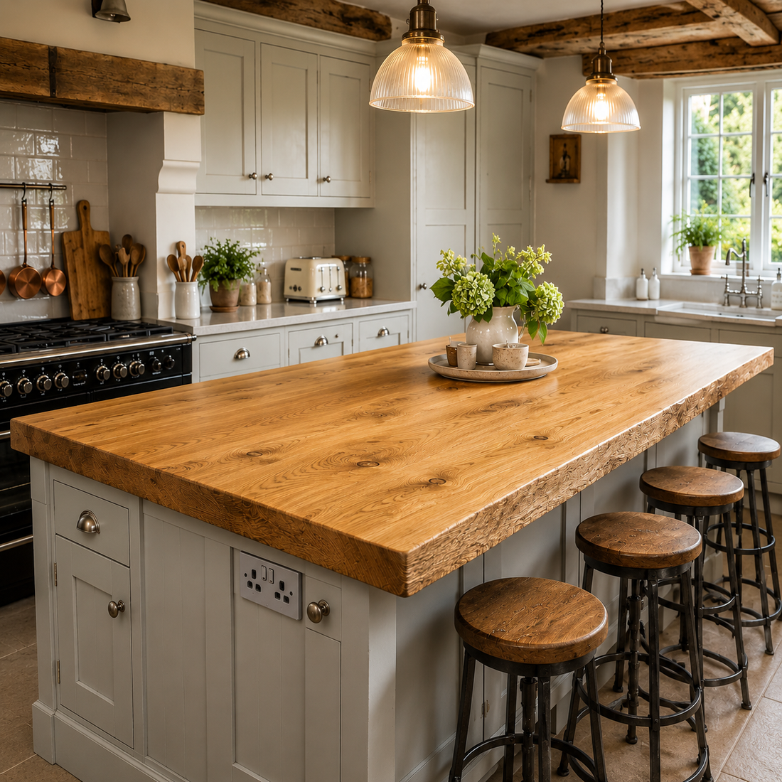 Solid Oak Worktops - Custom Sizes
