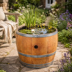 Watertight Oak Barrel Pond & Water Garden Feature