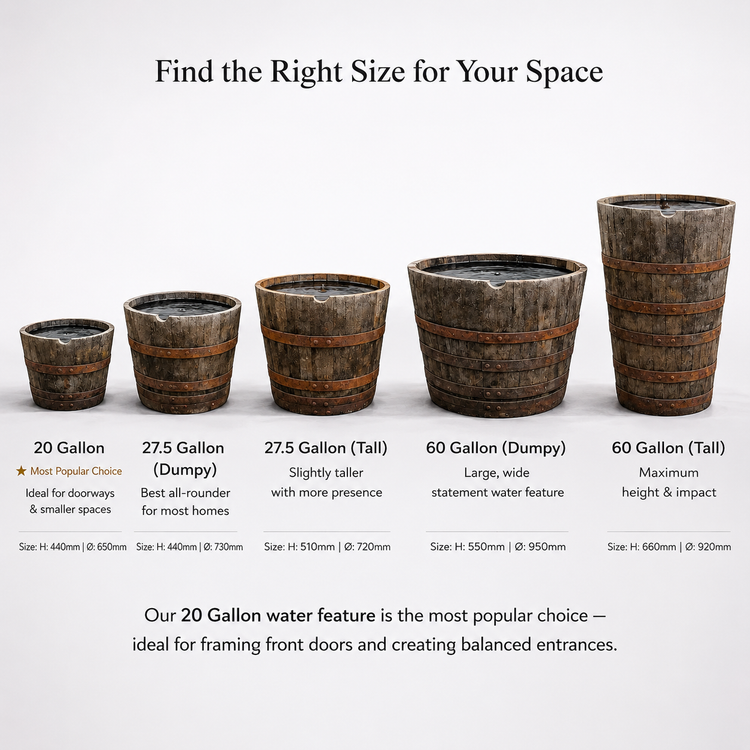 Watertight Oak Barrel Pond & Water Garden Feature