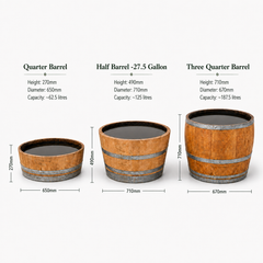 Watertight Oak Barrel Pond & Water Garden Feature