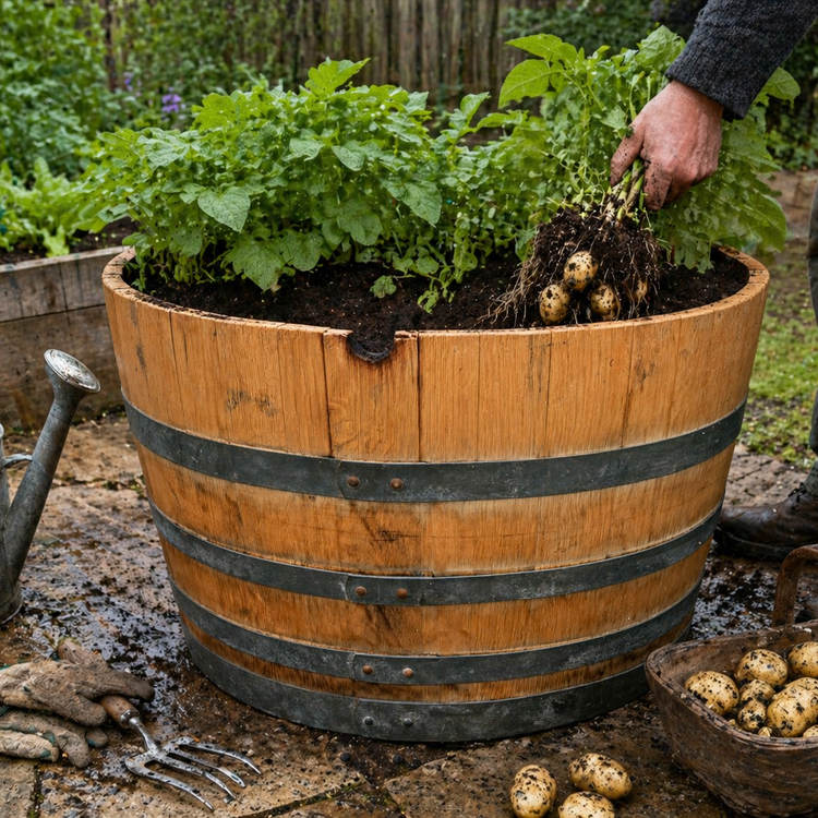 Genuine French Oak Wine Barrel Planters